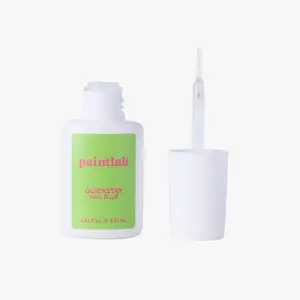 PaintLab QUICKSTAY Nail Glue - Super Strong Brush-On Glue for Salon-Quality Manicures, Lasts Up to 14 Days, Non-Toxic & Customizable - Base Gel