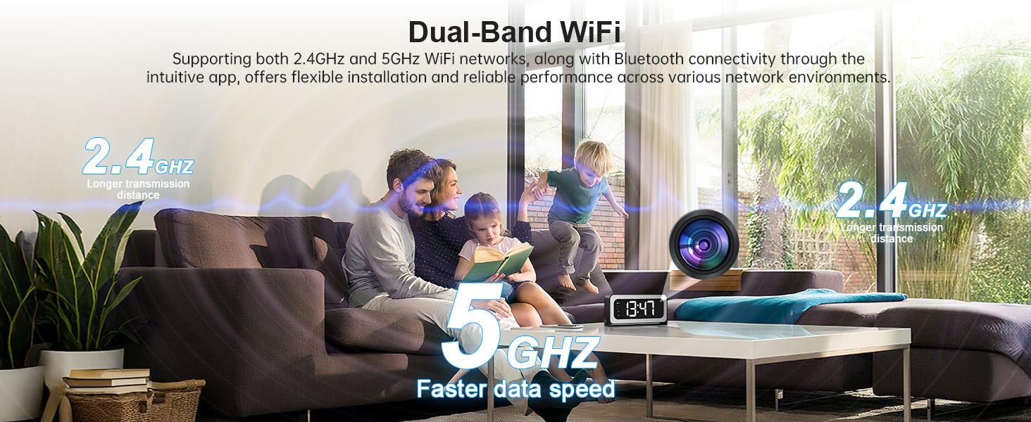 Smart Alarm  Security Camera with Dual-Band WiFi (2.4GHz & 5GHz) | Real-Time Home Security Monitoring System