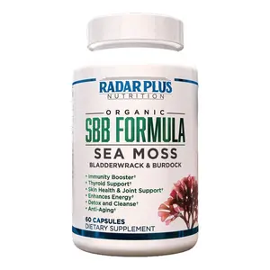 SBB Formula | Sea Moss Bladderwrack Burdock Root | Natural Herbal Wellness Supplement | 60 Vegan Capsules | Radar Plus Nutrition