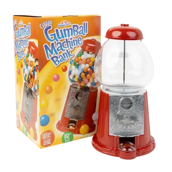 Carousel® Classic Gumball Machine Bank 12"