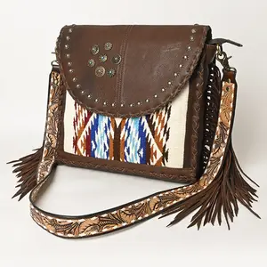 American Darling Crossbody Saddle Blanket Genuine Leather Western Women Bag Handbag Purse