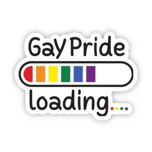 Gay Pride Loading Vinyl Sticker for Personalizing Laptops and More