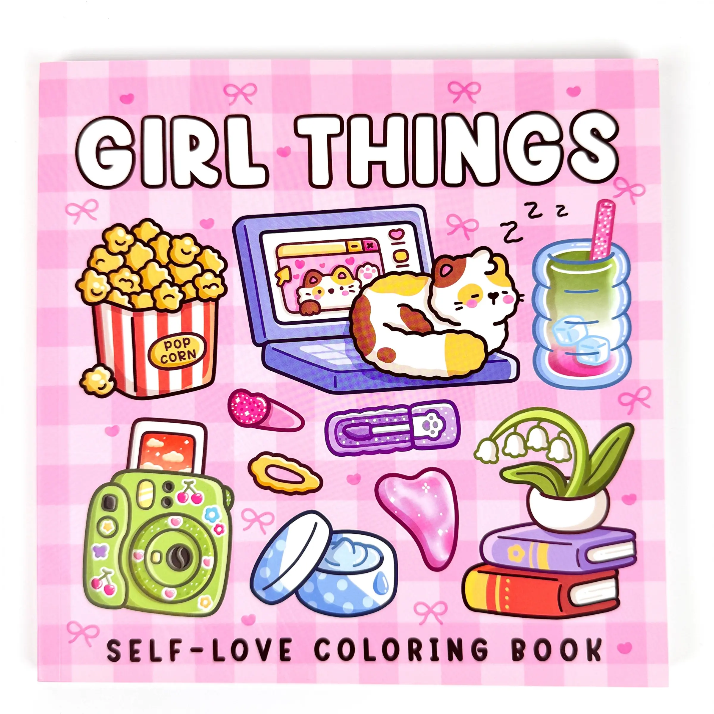 GIRL THINGS: Adult coloring books, bold and relaxing, simple and large patterns, suitable for relaxation, including animals, landscapes, flowers, patterns, cute things, etc. (Bold and relaxing coloring) Drawing Book Coloring Gift Book