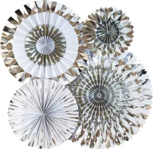 Silver Foil Paper Fans