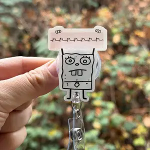 Doodle Bob Stemi, MI, EKG Strip- ACLS, Nurse badge reel, cardiology, ekg monitor tech, healthcare work accessory
