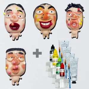 Pimple-Popping Face Toy Set, Stress-Relieving Squeeze Toy with Ultra-Realistic Sensation, Durable Refilling Tool