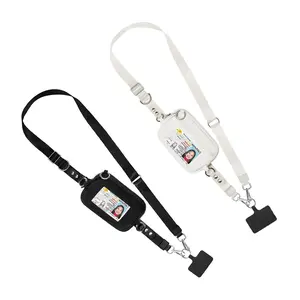 Clip and Go Phone Strap with Wallet – Adjustable & Detachable Crossbody Lanyard, RFID Wristlet with ID Window & Zipper, Perfect for Travel, Shopping, Running, and Birthday Gifts