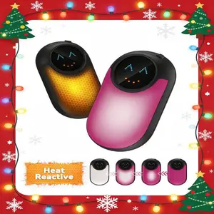 WETIFY Magnetic Heat-Reactive Hand Warmers Rechargeable 2-Pack Electric Thermochromic 4 Levels Heat Portable Compact Heater Pocket-Size Design for Women Outdoor Office Commute