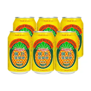Guangzhou Guang's Pineapple Flavored Soda 330ml Pack of 6 Non-Alcoholic Refreshing Drink