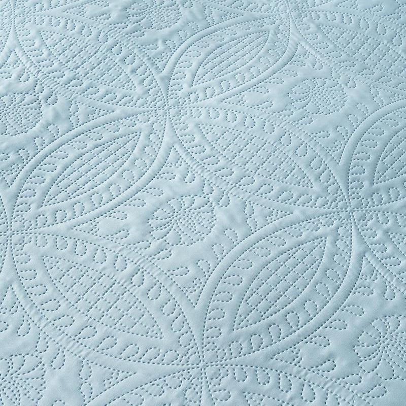 Quilts for Queen Bed Blue Bedspreads - Soft Bed Lightweight Bedspread Comforter - Modern Style Coin Pattern Coverlet for All Season - 3 Pieces (1 Quilt, 2 Pillow Shams) Christmas Decor