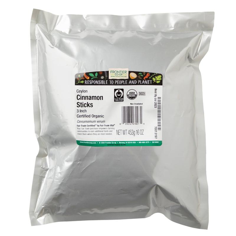 Frontier Co-op Organic Fair Trade 3" Ceylon Cinnamon Sticks, 16 oz (453 g)