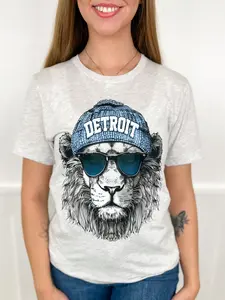 Game Day Gear Cotton Blend Short Sleeve Grey Avery Mae Graphic Tee Shirt - Multiple Options (Bella+Canvas)