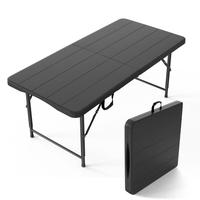 4ft-Foldable height-adjustable table-black
