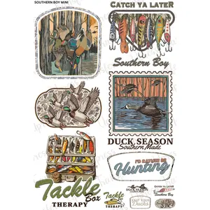 Southern Boy Mini DTF Transfer Gang Sheet 24.5" x 36" Direct To Film for DIY Enthusiasts Vibrant Custom Options Cozy Handmade Aesthetic Pink Green Christmas Design