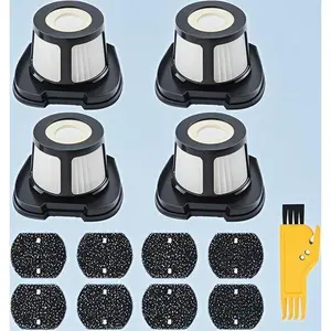 Replacement Vacuum Filters for Bissell Handheld Cleaners - 4 Mesh and 8 Foam Filters - Compatible with Models 2390 2389 2579 - Durable Reusable Dust Traps - High Efficiency Airflow Filters for Pet Hair Removal