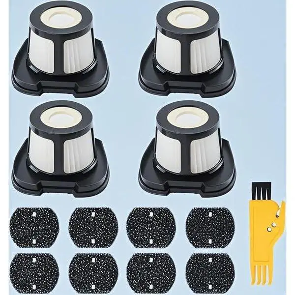 Replacement Vacuum Filters for Bissell Handheld Cleaners - 4 Mesh and 8 Foam Filters - Compatible with Models 2390 2389 2579 - Durable Reusable Dust Traps - High Efficiency Airflow Filters for Pet Hair Removal