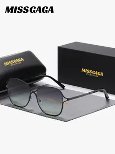 MISSGAGA 1 Piece Unisex Asymmetrical Sunglasses, HD Full Frame, UV400 Light hues