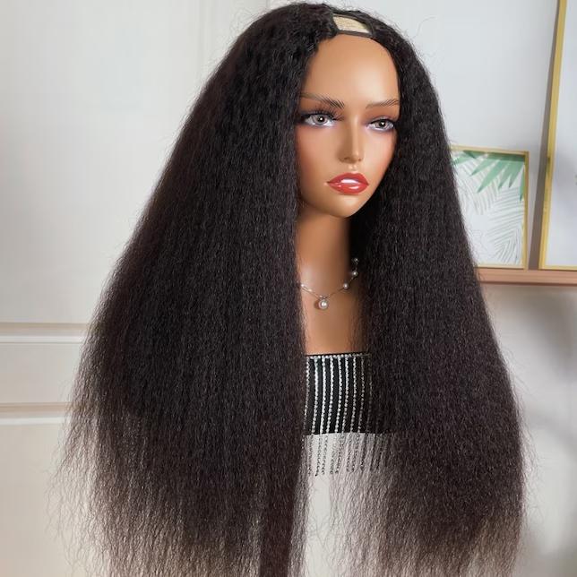 【Blend Natural】UNice Upgrade V Part Glueless Kinky Straight Human Hair Wig with Drawstring No Leave Out Beginner Friendly Easy to Install #SpringStatements