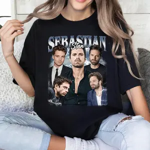 Sebastian Stan Vintage Graphic T-shirt, Bucky Barnes Actor Sweatshirt, Hoodie for Movie Lovers, Marvelous Movie Lovers Gift, Superhero Fan Gift