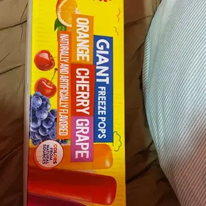 Popsicle Giant Freeze Pops, 27 Count Assorted Fruit Flavors, 15+ Inches Long, 5.5 oz Ice Pops, Orange, Cherry & Grape