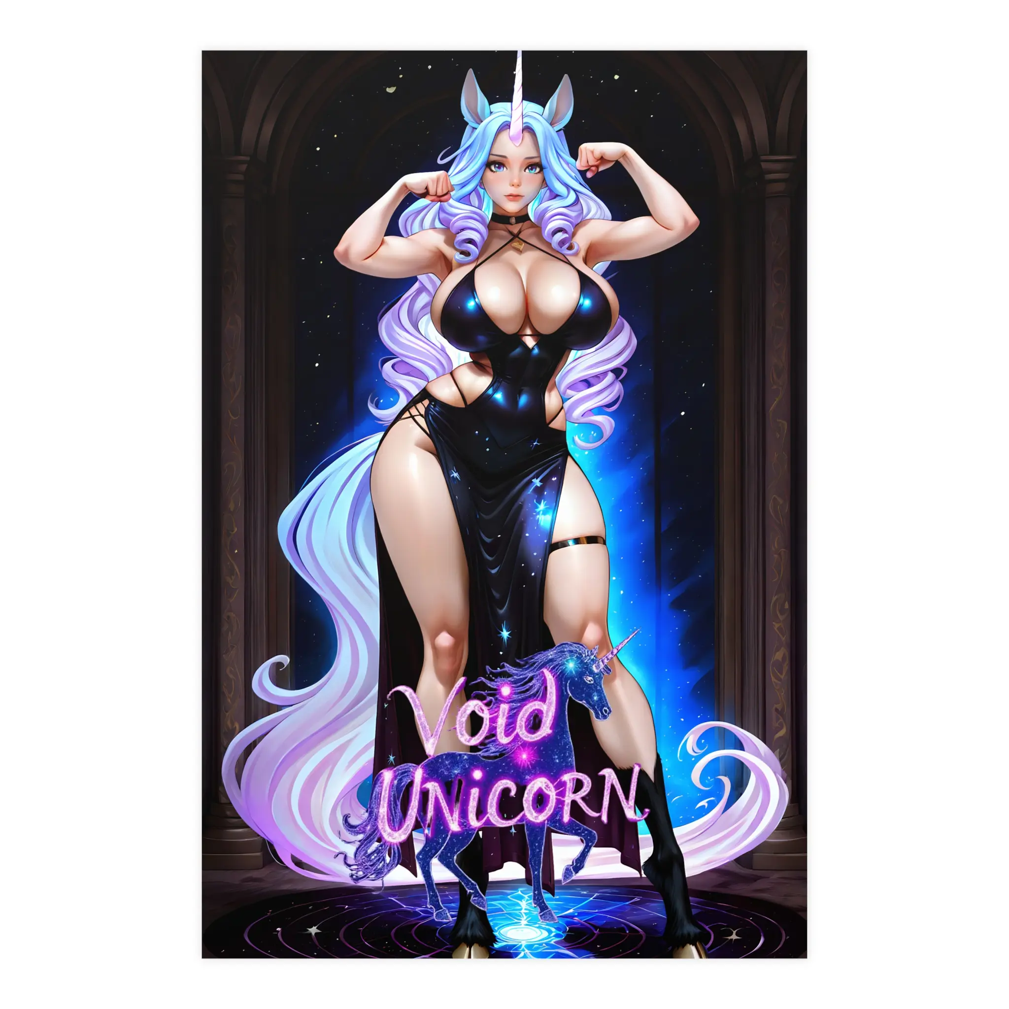 Fantasy Void Unicorn Artwork Poster for Home Decor, Unique Wall Art, Gift for Unicorn Lovers, Colorful Matte Prints, Stylish Room Decoration