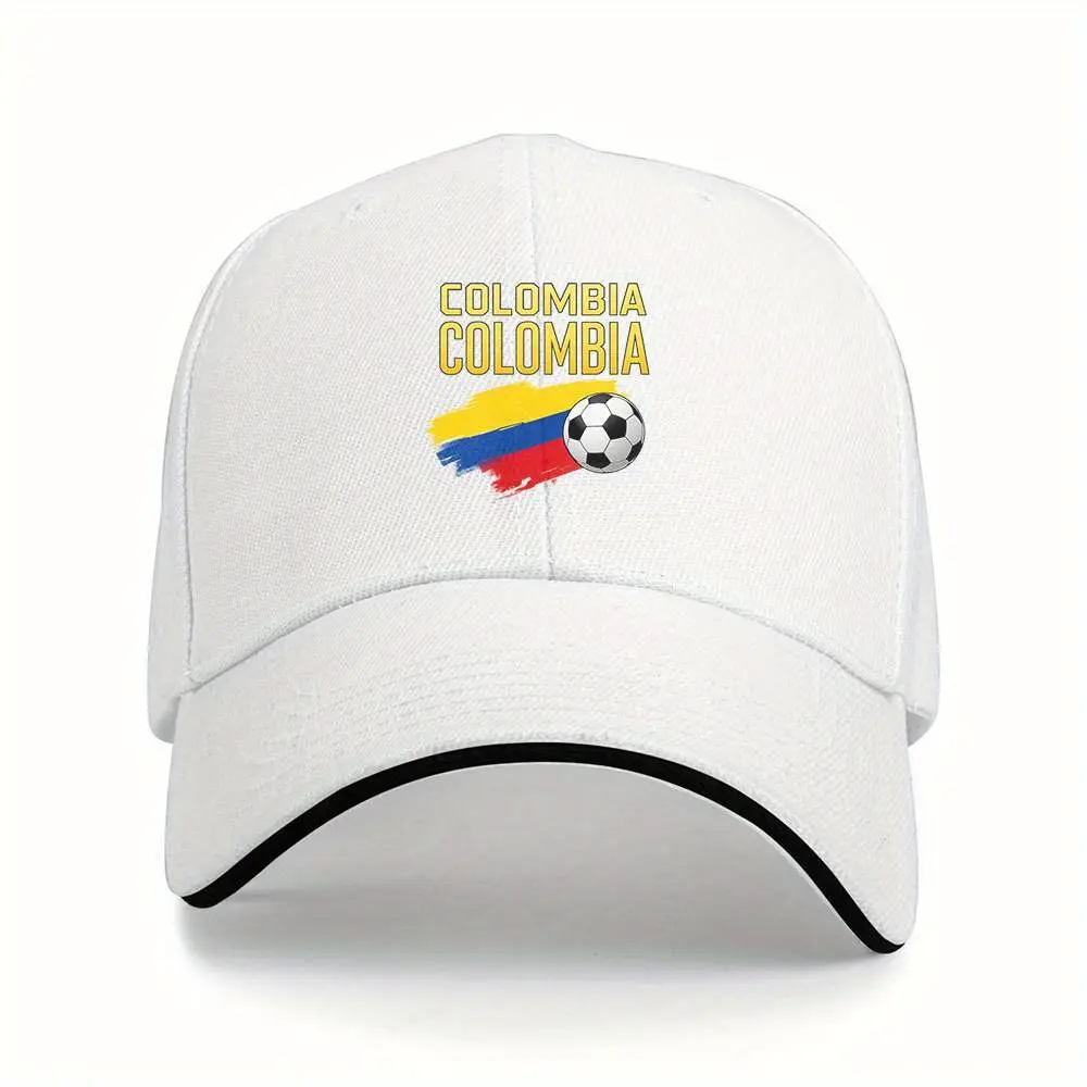 A Colombian Football Fan Hat - a Lightweight Baseball Cap Featuring The Colors of The Colombian Flag (Yellow, Green, Blue) - a Unisex Sports Cap Suitable for Football Matches, Halloween, Christmas