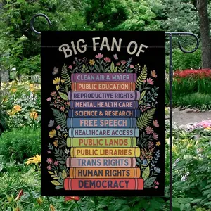 Social Justice Garden Flags Decor, Progressive Book Stack Floral Garden & House Banner, Perfect Decor for Any Occasion