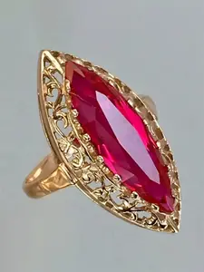 1 PC Gorgeous Cubic Zirconia Gemstone Ring For Women For Valentine's Day Gift Wedding Anniversary Party Jewelry