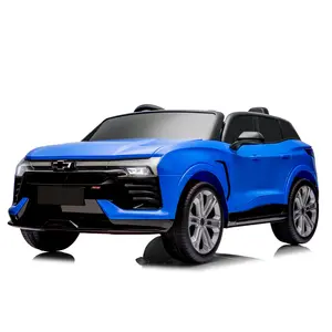 GARVEE 24V 2-Seater Licensed Chevrolet Battery-Powered Electric SUV with Parent Remote Control, 3 Speeds, Music, LED Lights, Electric Ride-On Car for Boys and Girls, Blue