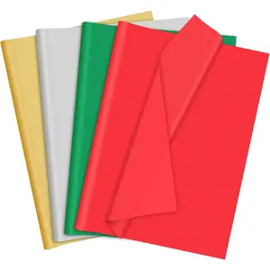 Christmas Tissue Paper 80 Sheets   Red Green Bulk 14x20 Inch Multicolor Xmas Tissue Paper for  Bag Wrapping DIY Crafts Filler Christmas Birthday Party Decor