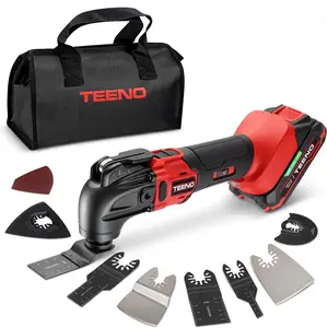 Cordless Oscillating Tool 20V Battery Powered Oscillating Multitool with 4° Oscillation Angle, 8500-21000 OPM, 6 Variable Speed Oscillating Saw for Sanding/Cutting & Scraping
