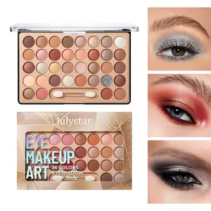 36 Color High Pigment Pearl Glitter Eyeshadow Palette, Long-Lasting Matte Finish, Natural Nude Makeup, Includes Dual Head Sponge Brush, Shimmering Eyeshadow Palette