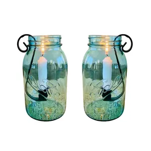 Mason Jar Taper Candle Holder Insert – Set of 2 | Rustic Farmhouse Candle Hook | Wrought Iron Candle Holder for Mason Jars | Handmade Christmas Candle Gift Wedding Centerpiece