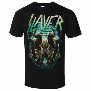 Slayer Men's T-Shirt - Daemonic Twin Graphic Tee - Black Metal Band Shirt by ROCK OFF