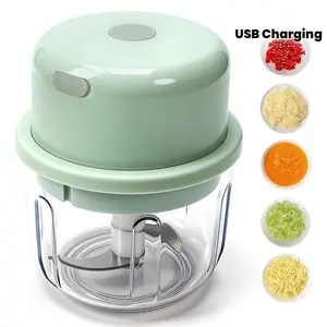 Electric Garlic Chopper, Veggie Chopper, USB Charging, 30W, 15.22oz Large Capacity Garlic Grinder Masher Onion Chopper, Blender to Vegetable, Wireless Food Processor for Ginger, Chili, Fruit, Meat, Etc