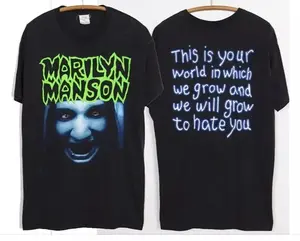 HOT SALE - 1994 marilyn manson smells like children T-Shirt 2 side, Cotton Short Sleeve Tee, Streetwear, Y2K, Vintage Mussic Tee, Gift For Fan