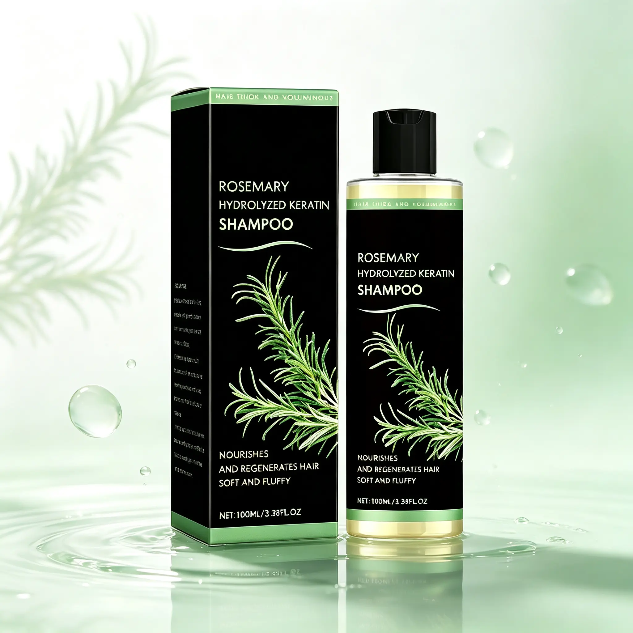 Gentle Daily Shampoo with Rosemary & Keratin, a Nourishing Haircare Blend for Smooth, Soft Hair - Cleanser for All Hair Types, 100ml