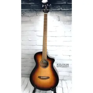 Breedlove ECO Discovery S Concert Edgeburst CE Acoustic-Electric Bass Guitar, Sitka-African Mahogany