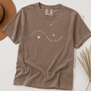 Comfort Colors Live By The Sun Love By The Moon T-Shirt, Retro Celestial Aesthetic Tee, Inspirational Sun and Moon T-Shirt, Vintage Style T-Shirt - TrendWear USA