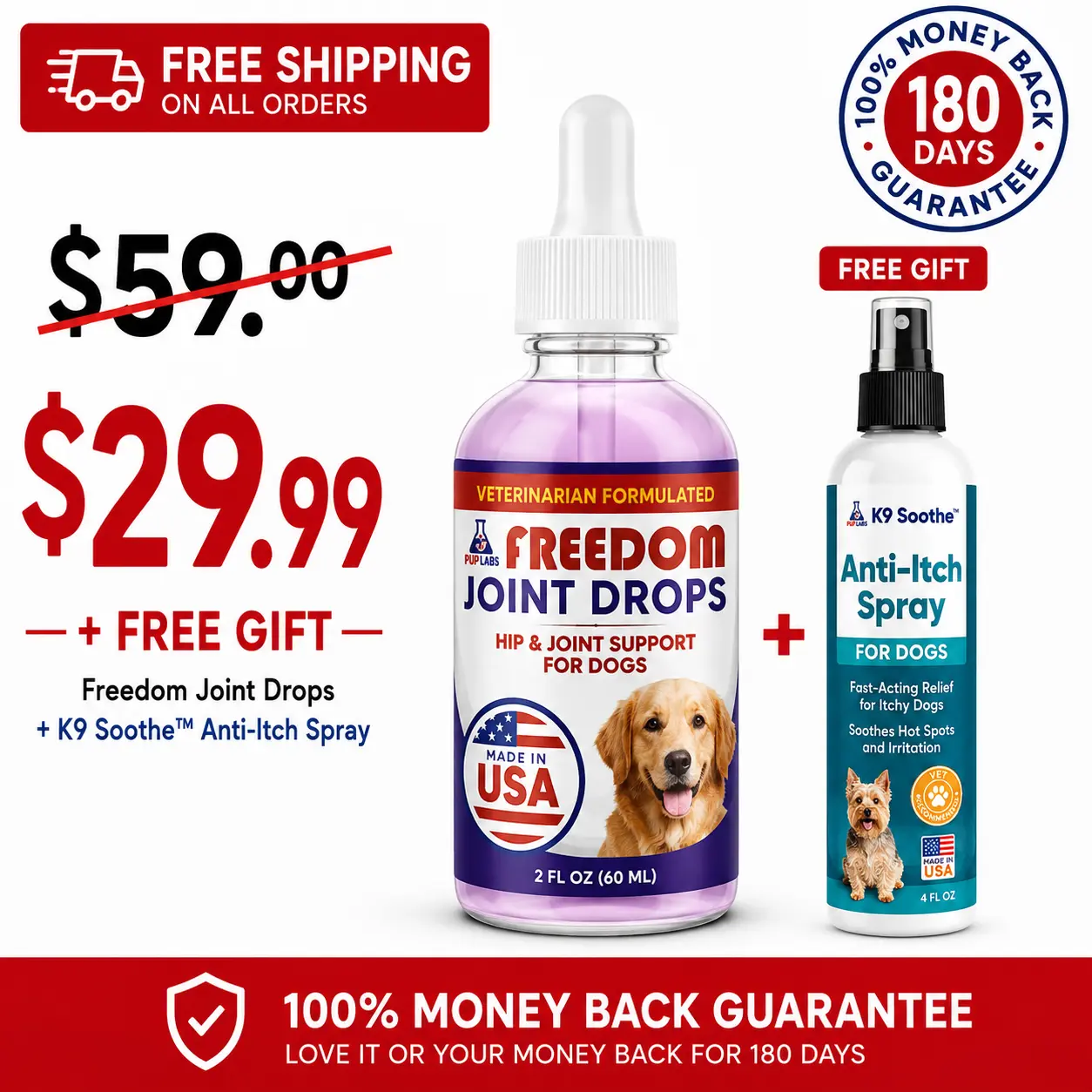 Freedom Joint Drops Canine Nutritional Supplement Remedy
