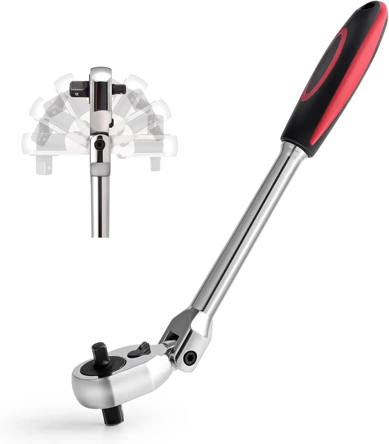 Dual 3/8 and 1/4 Drive Flex  Ratchet, 72- 3/8 Ratchet Wrench with Quick-release and Reversible  (3/8 and 1/4 Flex-)