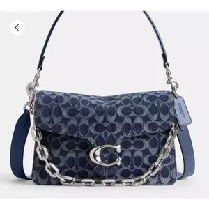 Pre-owned coach Denim Shoulder Bags Chain Tabby Shoulder Bag in Signature Denim.
