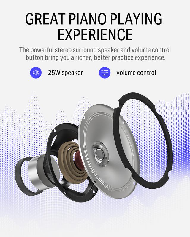 Donner DDP-100 88 Key Weightesd Hammer Action Upright Digital Piano for Beginners Black/White