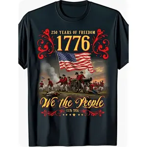 Two Hundred Fifty Years of Freedom 1776 to 2026 Vintage Founding Fathers United States Flag T Shirt