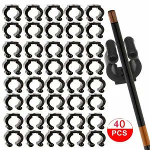 40-Pack Wall Mounted Fishing Rod Storage Clips Clamps Holder Rack Organizer