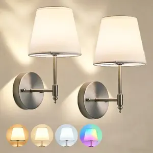 2-Pack Rechargeable Wall Lights, RGB Dimmable with Remote Control, Ideal for Bedside, Closet, Art Display, Adjustable Wall Mounting, Dimmable Wall Lamp