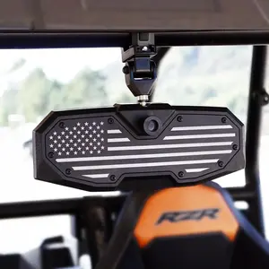 UTV Rear View Mirror,2025 New Flag UTV Mirrors-High Density 360° Adjustable Angle for 1.5 to 2.0 in Round Roll Cage,Compatible with Polaris RZR,Pioneer SXS,Kawasaki Mule KRX,Can Am X3