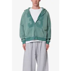 mnml Vintage Raglan Zip Up Hoodie - Green