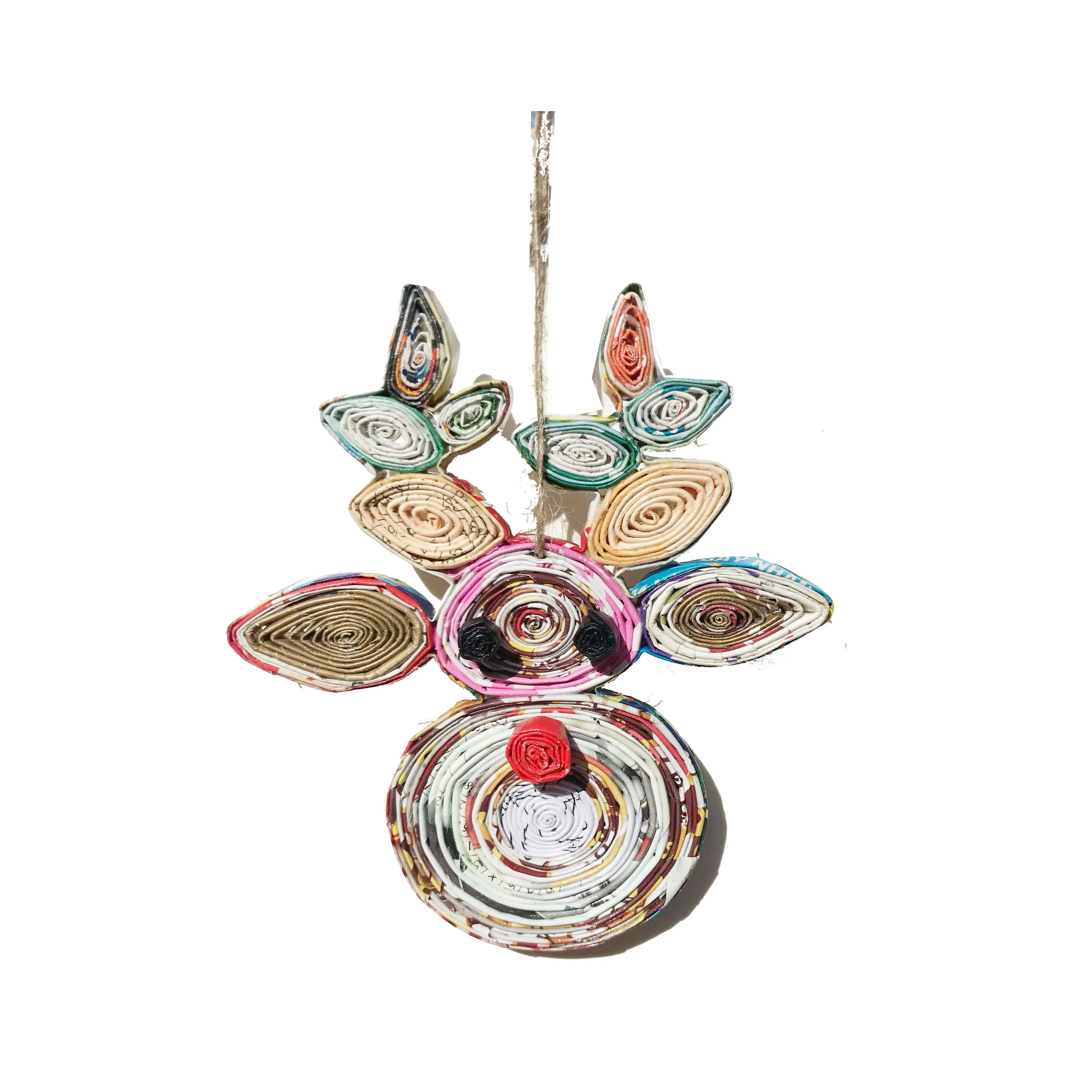 Reindeer, Quilling Ornament, Handmade from Recycled Magazines