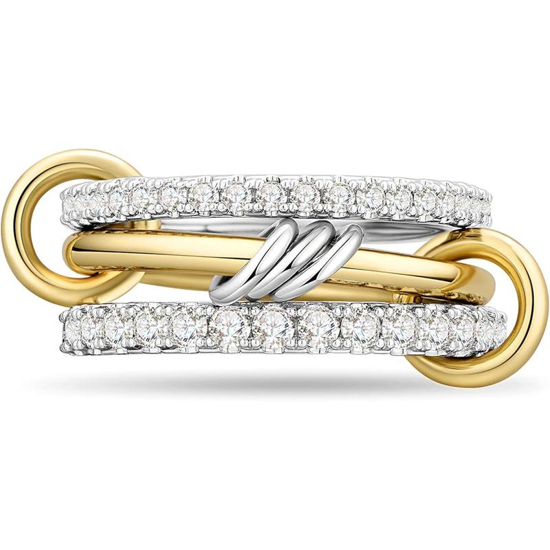 Interlocked Stackable Rings 14K Gold Plated Interlocked Stackable Ringsfor Women - Statement Multi ...
